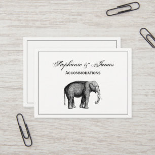 Cartão De Visita Desenho de Elefante Vintage