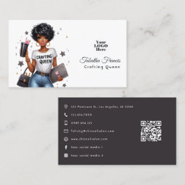 Cartão De Visita Desenho de Empoderamento da Rainha Afro-Americana 