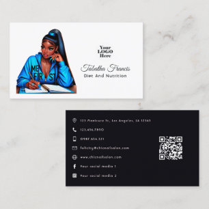Cartão De Visita Desenho de Empoderamento de Mulher Afro Negra Ousa