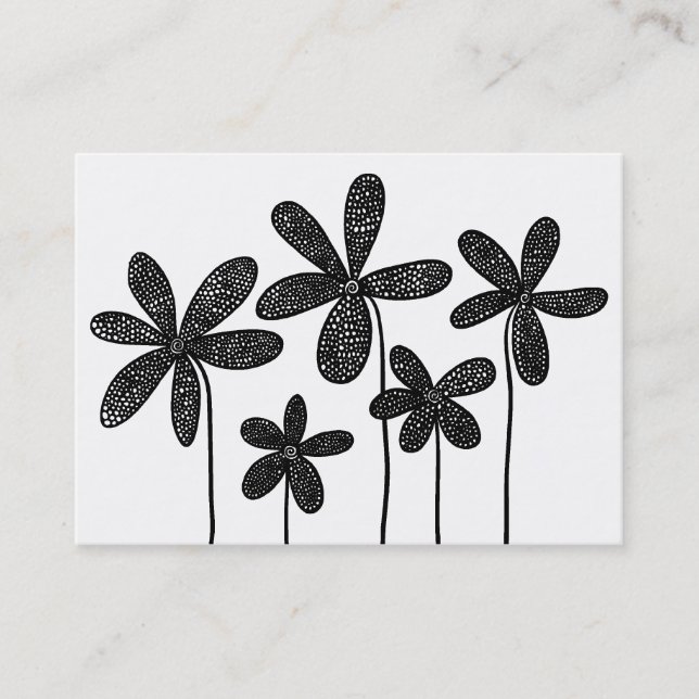 Cartão De Visita Desenho de Flores Simples (Frente)