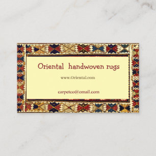 Cartão De Visita Desenho de tapete oriental em cores quentes