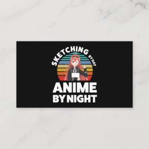 Cartão De Visita Desenho do dia Anime da noite Anime