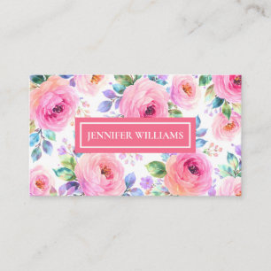 Cartão De Visita Desenho do Nome Personalizado Floral Boho Nascer d