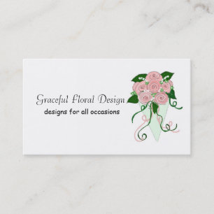 Cartão De Visita Desenho Floral Elegante