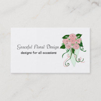 Cartão De Visita Desenho Floral Elegante