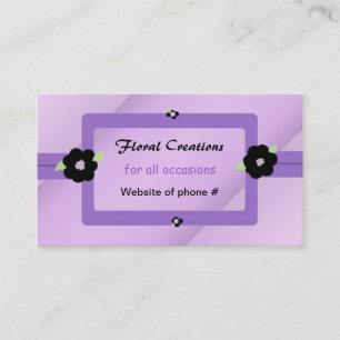Cartão De Visita Desenho Floral Roxo e Preto