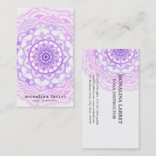 Cartão De Visita Desenho roxo boémio tribal da mandala da aguarela