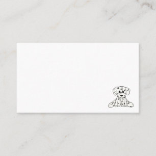 Cartão De Visita Desenho simples de um cão dalmata de pelúcia em pr
