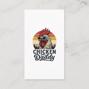 Cartão De Visita Desenho Vetorial de Galo Pai Galinha Vintage Pôr d