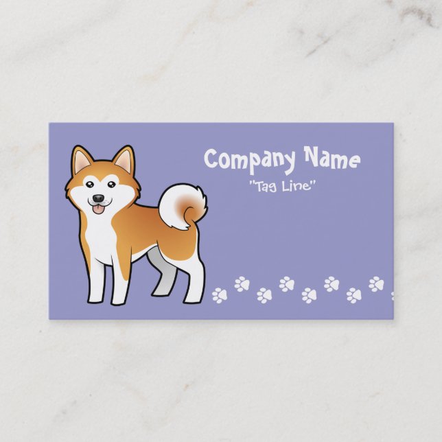 Cartão De Visita Desenhos animados Akita Inu/Shiba Inu (Frente)