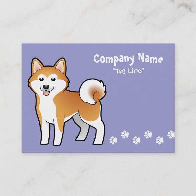 Cartão De Visita Desenhos animados Akita Inu/Shiba Inu (Frente)