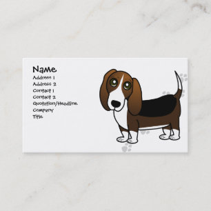 Cartão De Visita Desenhos animados bonitos de Basset Hound - Brown