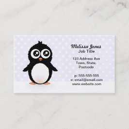 Cartão De Visita Desenhos animados bonitos do pinguim