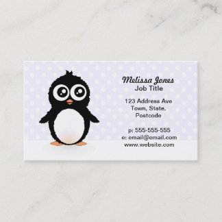Cartão De Visita Desenhos animados bonitos do pinguim