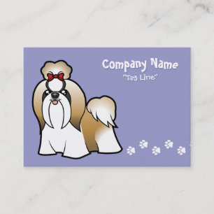 Cartão De Visita Desenhos animados Shih Tzu (mostra cortada)