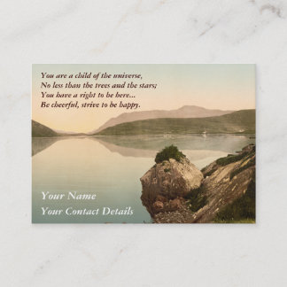 Cartão De Visita Desiderata inspiradores da costa de mar de Ireland