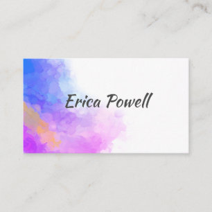 Cartão De Visita design abstrato de aquarela azul e roxa moderna