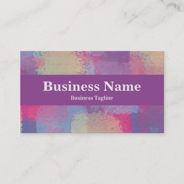 Cartão De Visita Design abstrato de patch rosa e roxo moderno (Frente)