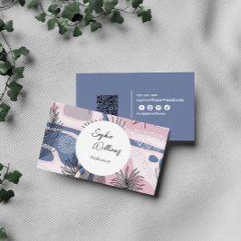 Cartão De Visita Design abstrato elegante com código QR