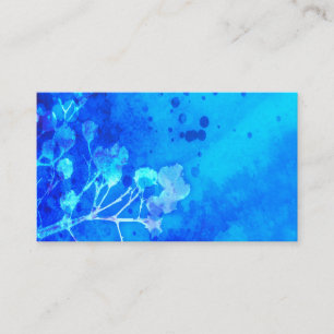 Cartão De Visita design azul do splatter da pintura da aguarela