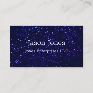 Cartão De Visita design azul e pontos roxos modernos