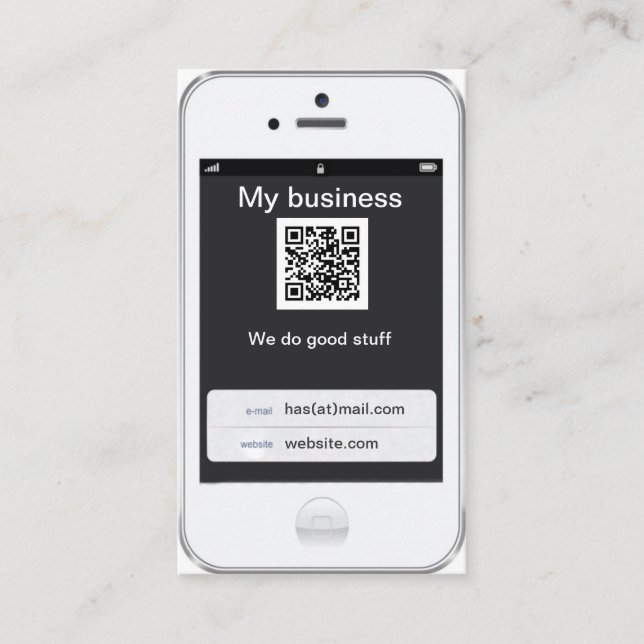 Cartão De Visita Design branco customizável profissional do iPhone (Frente)