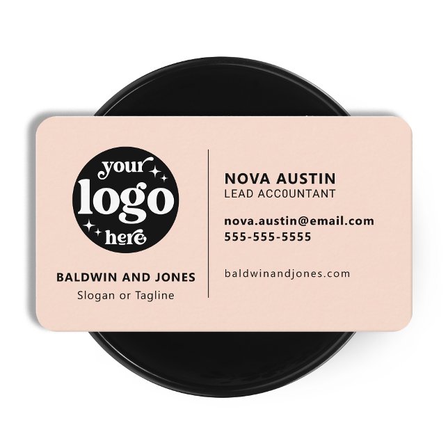 Cartão De Visita Design Branco Simples Profissional com Logotipo (Criador carregado)