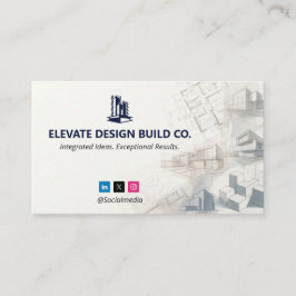 Cartão De Visita Design-Build Firms Business | White Sketch