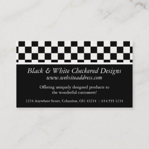 Cartão de visita:: Design Checkered preto & branco