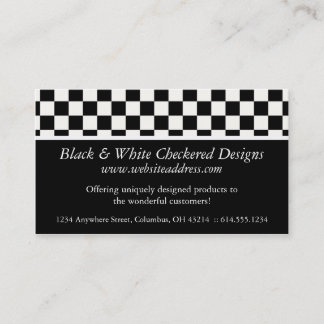 Cartão de visita:: Design Checkered preto & branco