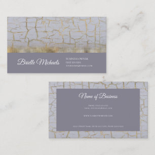 Cartão De Visita Design Cinza Dourado com Pintura Rachada
