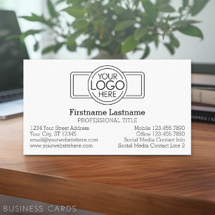 Cartão De Visita Design Clássico com Logotipo e Informações de Cont
