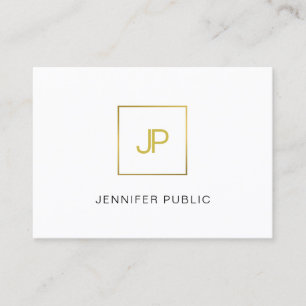 Cartão De Visita Design Criativo Moderno de Monograma Dourado