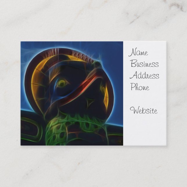 Cartão De Visita Design de Arte Fractal do Polo Totem Americano Nat (Frente)
