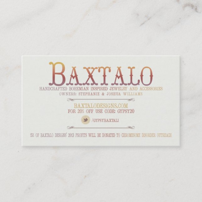 Cartão De Visita Design de Baxtalo (Frente)