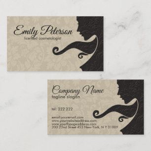Cartão De Visita Design de Beleza/Cosmetologia Castanho Escuro E be