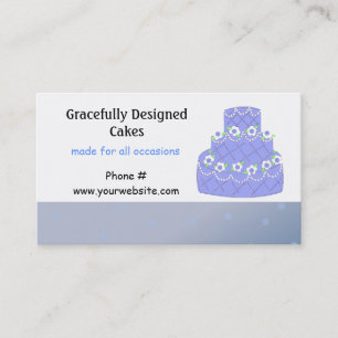 Cartão De Visita Design de Bolo de Casamento Azul Claro