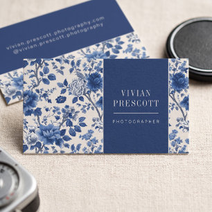 Cartão De Visita Design de Borda Floral Vintage Elegante