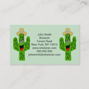 Cartão De Visita Design de Cactus Personalizado