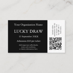 Cartão De Visita Design de Código QR Personalizado para Bilhetes de