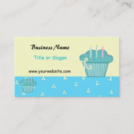 Cartão De Visita Design de Cupcake Azul Fofo