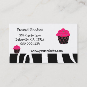 Cartão De Visita Design de Cupcake Rosa Neon