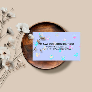 Cartão De Visita Design de embelezamento de animais roxo lilás
