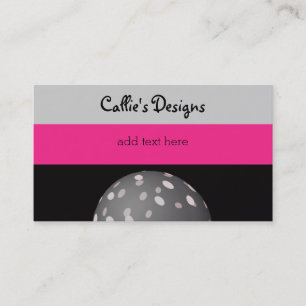 Cartão De Visita Design de Esfera Rosa Preto e Cinza Legal