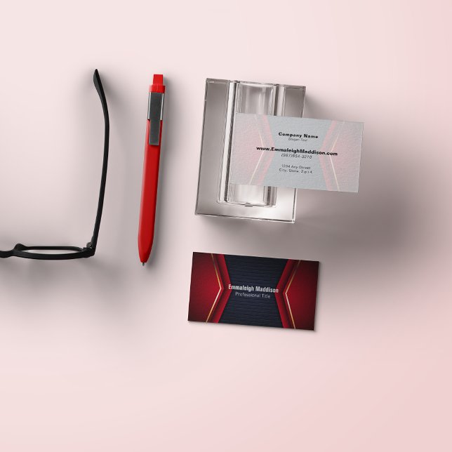 Cartão De Visita Design de esportivo Abstrato moderno | Marinho Ver (Criador carregado)