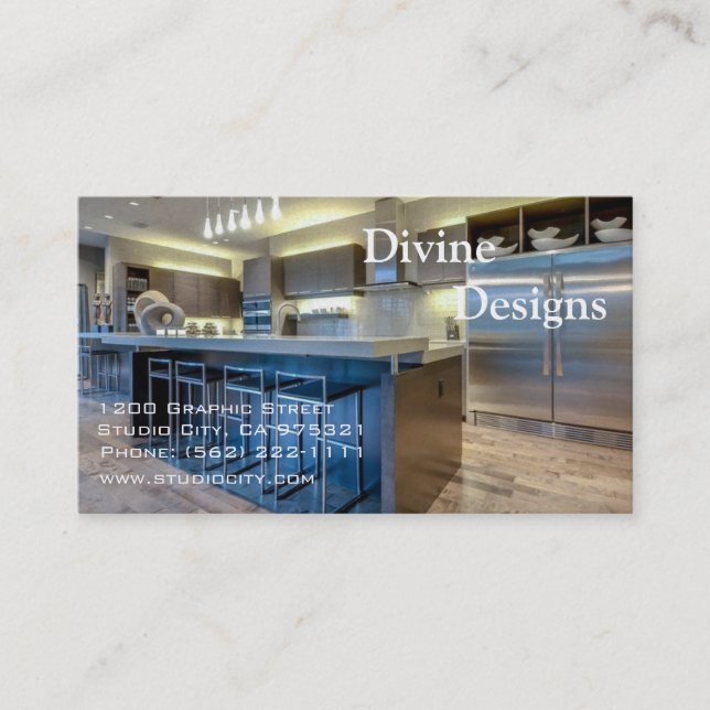 Cartão De Visita Design de interiores - personalizado (Frente)