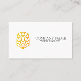 Cartão De Visita design de leão geométrico simples e moderno