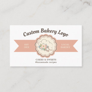 Cartão De Visita Design de Logo de Chef de Pastry com Touca de Pada
