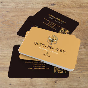 Cartão De Visita Design de Logotipo de Apicultura Apiário Mel