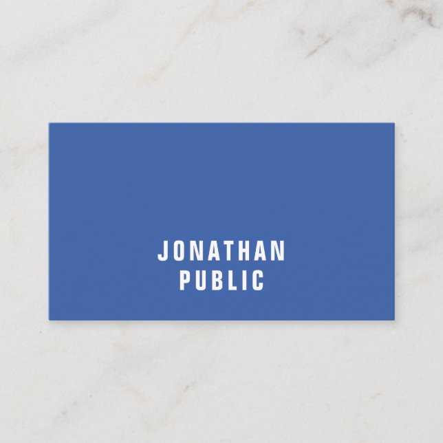 Cartão De Visita Design de luxo profissional Elegante azul marinho (Frente)